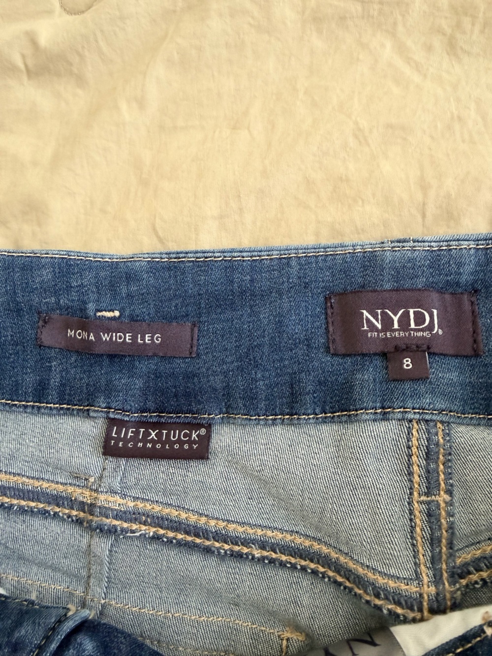 NYDJ Wide Leg Jeans in Medium Blue - Picture 4 of 7